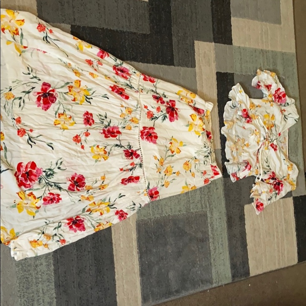 2 piece skirt and crop top